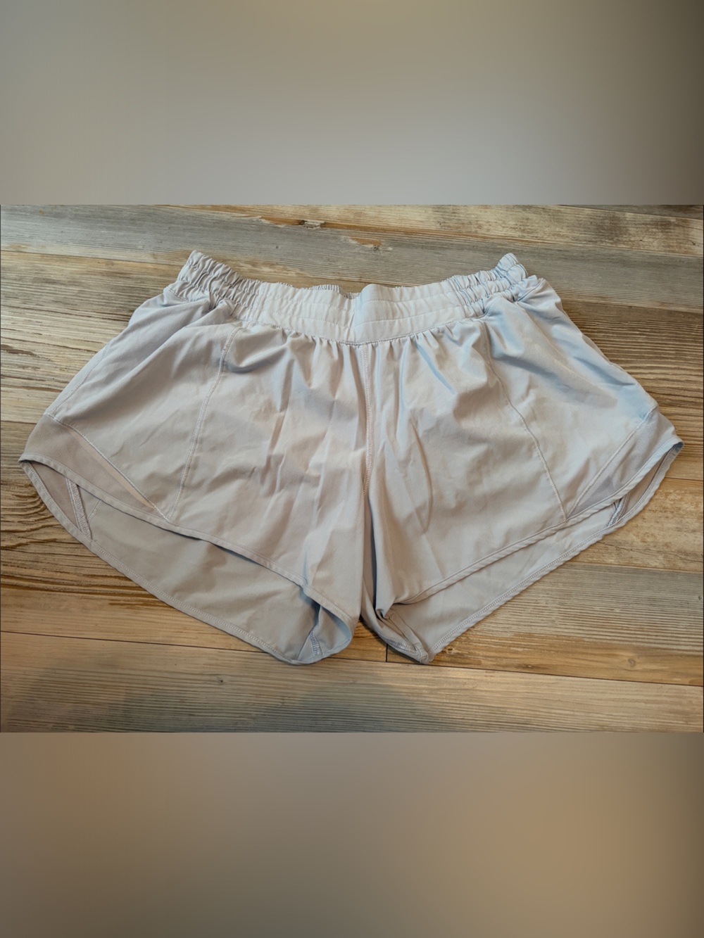 Lululemon Hotty Hot 4”,  light gray shorts